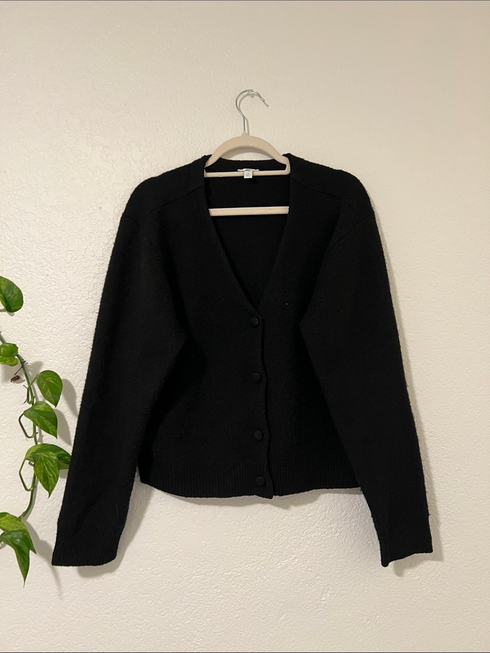 dip Black V-Neck Button Cardigan Sweater